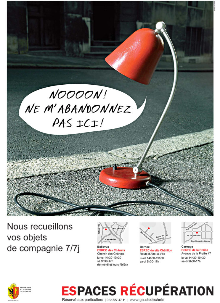 EtienneEtienne réalise une campagne d'affichage originale pour les espaces récupération de l'Etat de Genève
